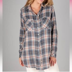 Plaid Button-Up Women's Top